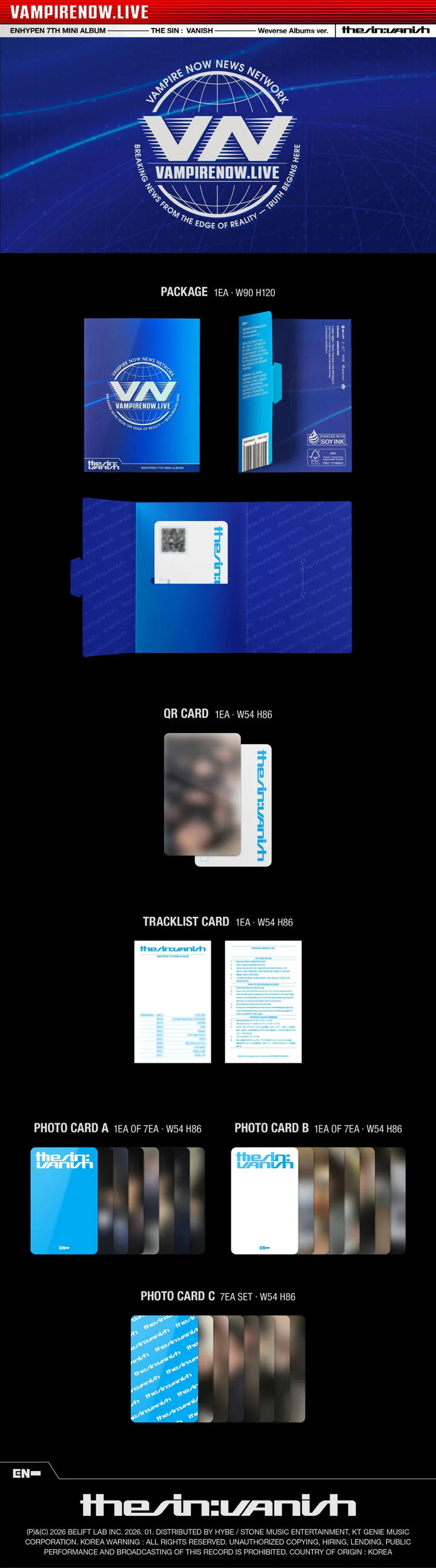 ENHYPEN 7th mini album THE SIN VANISH [Weverse Albums ver]