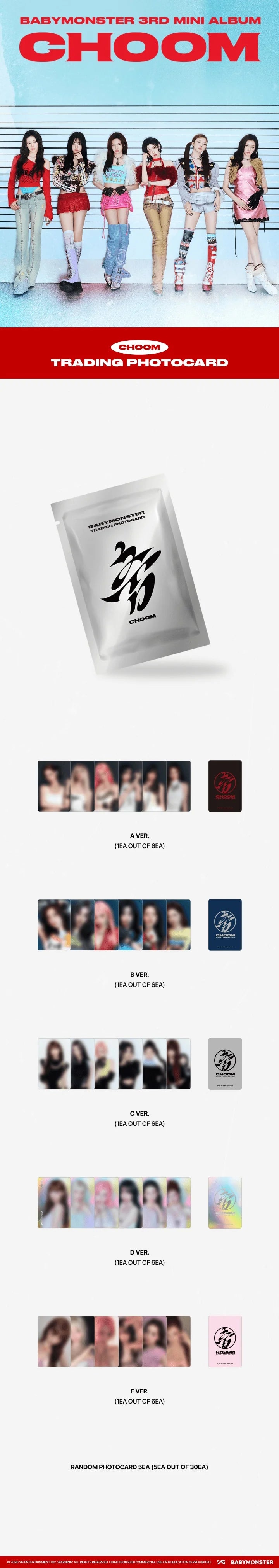 BABYMONSTER CHOOM TOUR Official MD TRADING CARD PACK