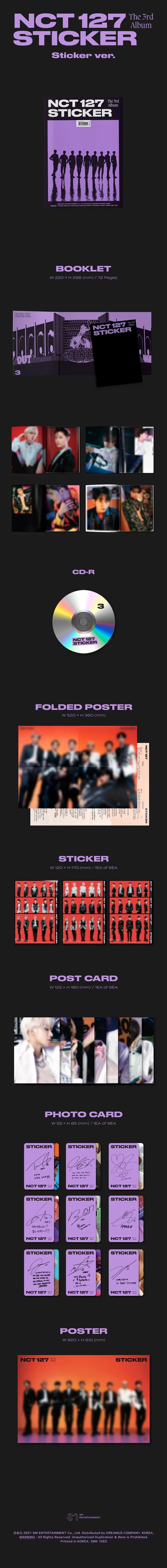 NCT 127 3rd Album STICKER [Sticker ver]