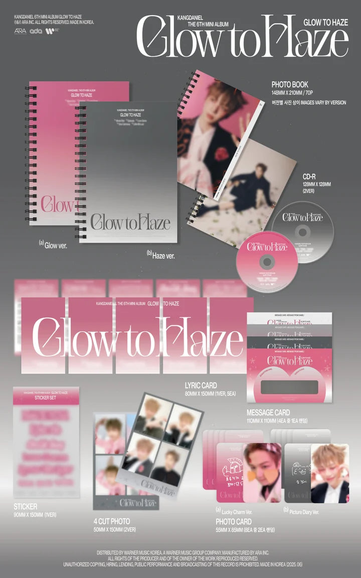 KANG DANIEL 6th Mini Album GLOW TO HAZE [PHOTO BOOK ver]