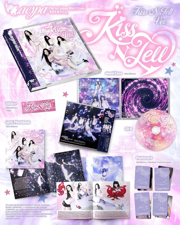[PREORDER] aespa Japan 1st mini album KISS N TELL [KISS N TELL ver]