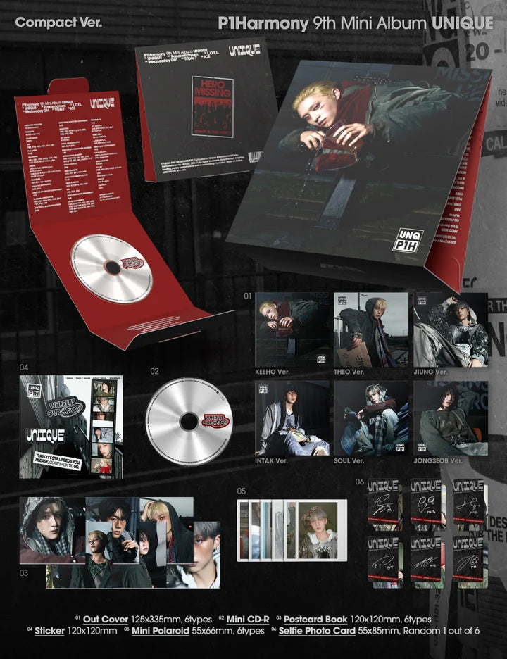 P1HARMONY 9th mini album UNIQUE [COMPACT / MEMBER ver]