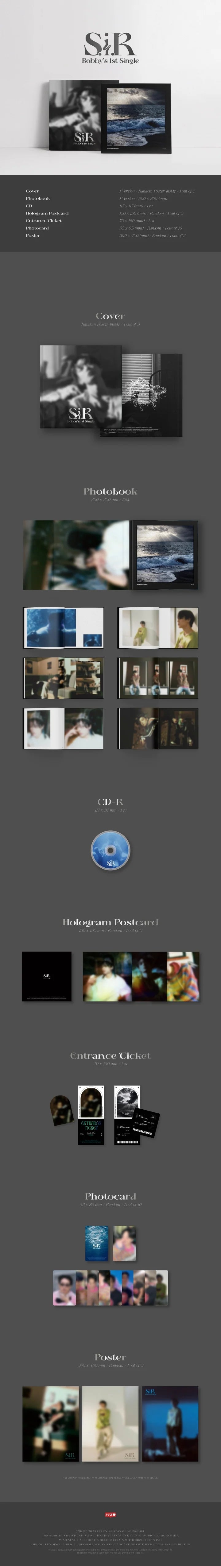 BOBBY 1st Solo Single Album S.I.R