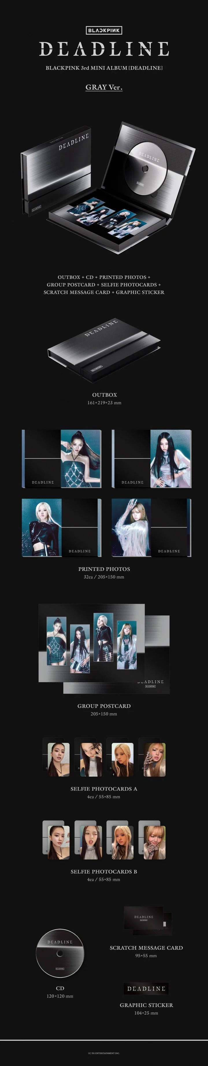 BLACKPINK 3rd mini album DEADLINE [GRAY ver]
