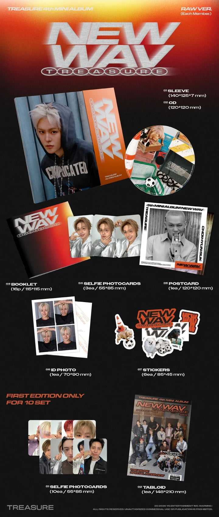 TREASURE 4th Mini Album NEW WAV [RAW ver]