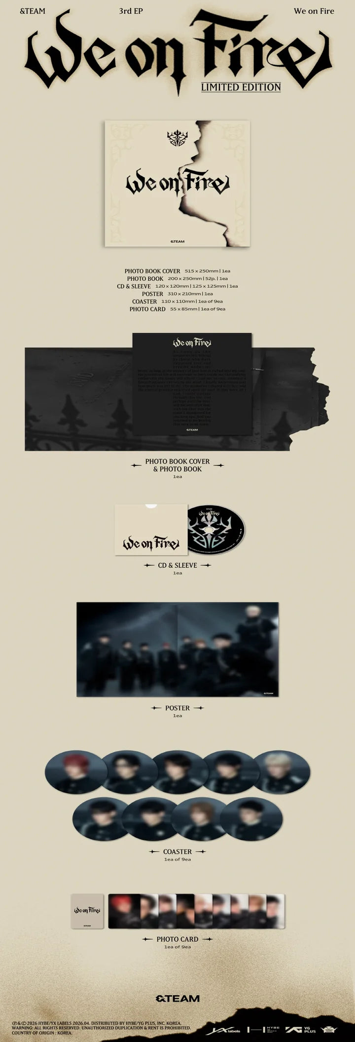 &TEAM 3rd EP Album WE ON FIRE [LIMITED EDITION]