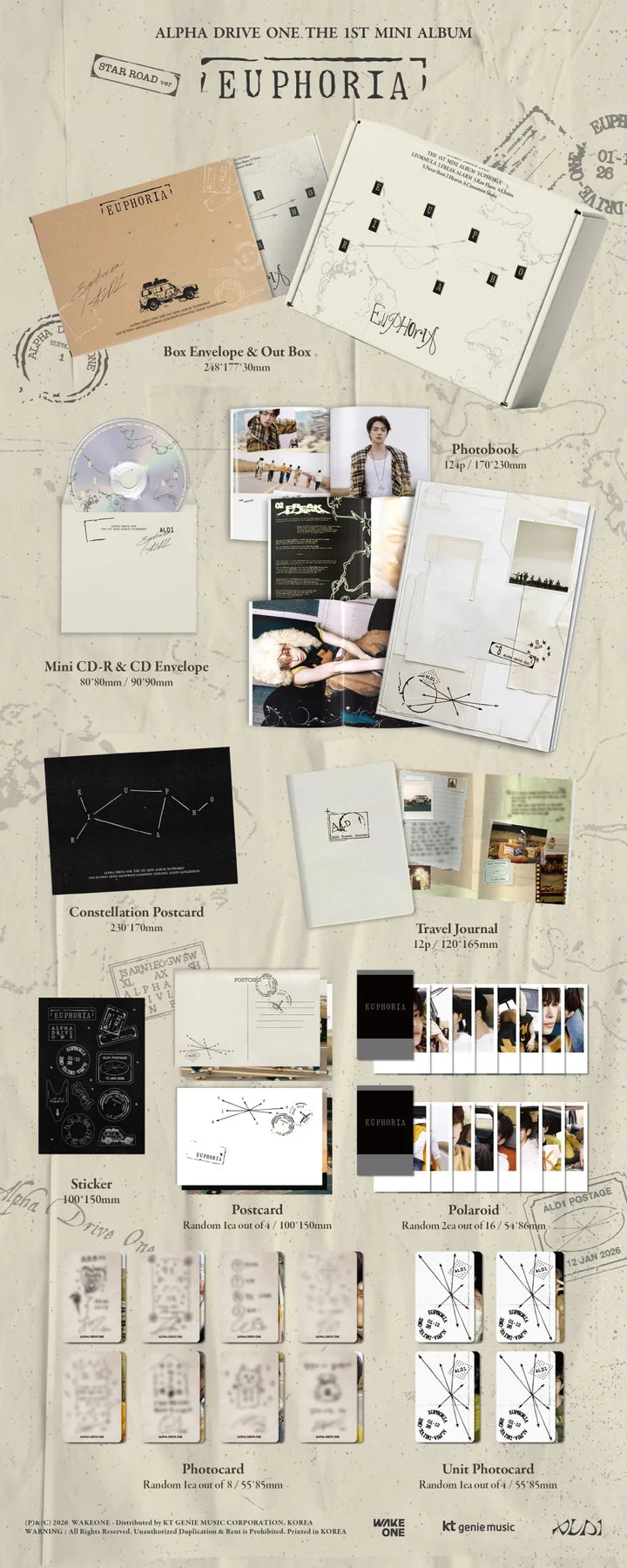 ALPHA DRIVE ONE 1st Mini Album EUPHORIA [STAR ROAD ver]