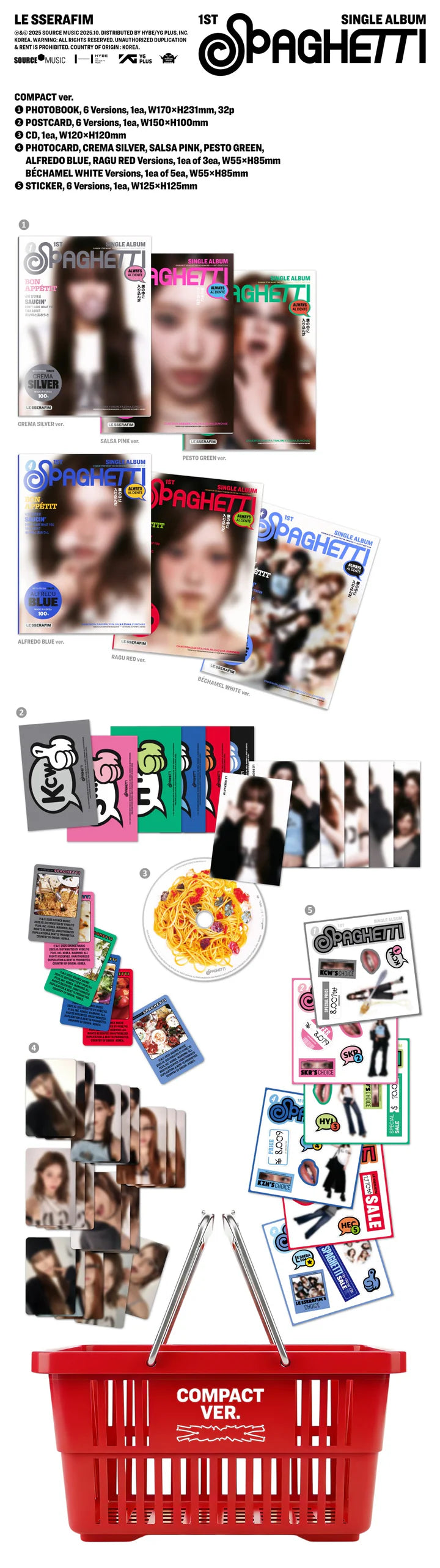 LE SSERAFIM 1st single album SPAGHETTI [Compact ver]