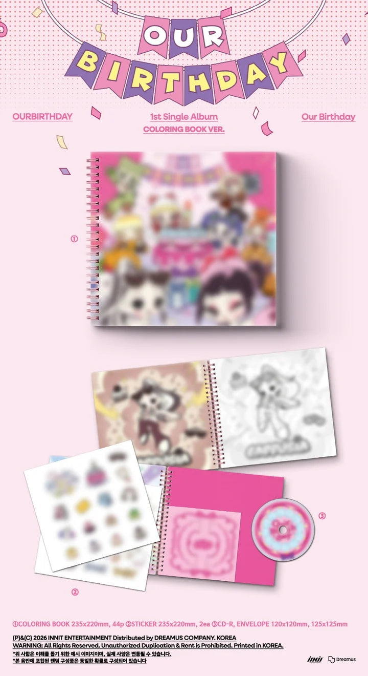 [PREORDER] OURBIRTHDAY 1st Single Album OUR BIRTHDAY [COLORING BOOK ver]
