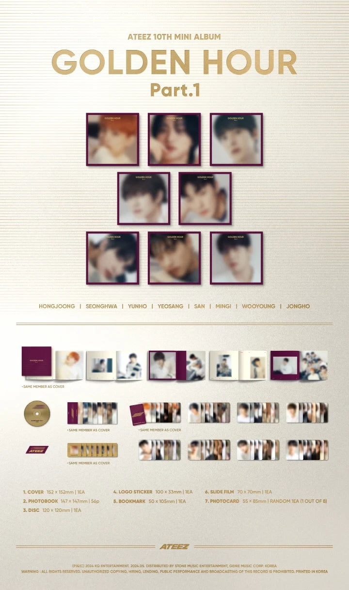 ATEEZ 10th Mini Album GOLDEN HOUR : Part.1 [Digipack ver]