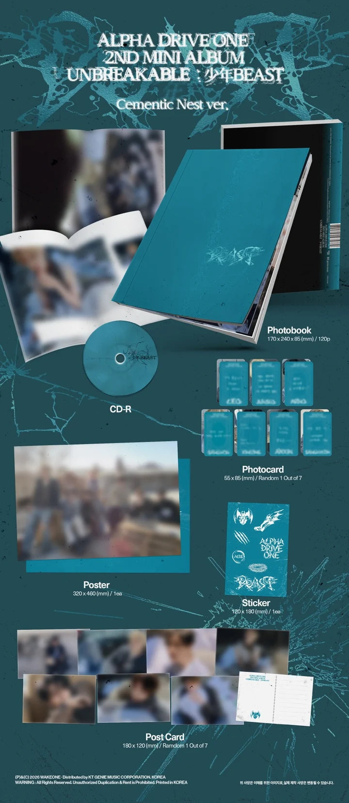 [PREORDER] ALPHA DRIVE ONE 2nd mini album UNBREAKABLE : 少年BEAST [CEMENTIC NEST ver]