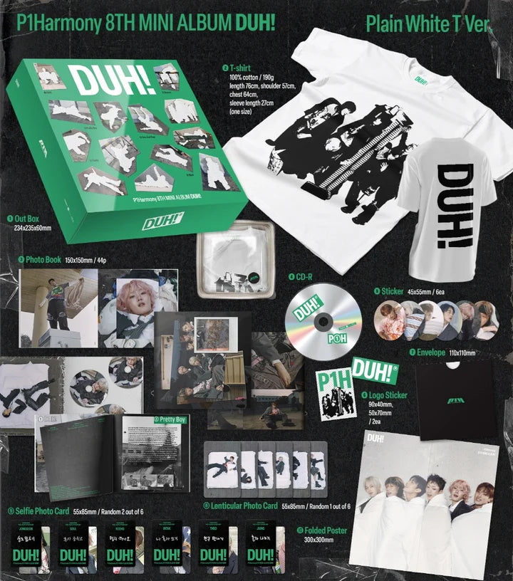 P1Harmony 8th mini album DUH! [Plain White T / Limited ver]