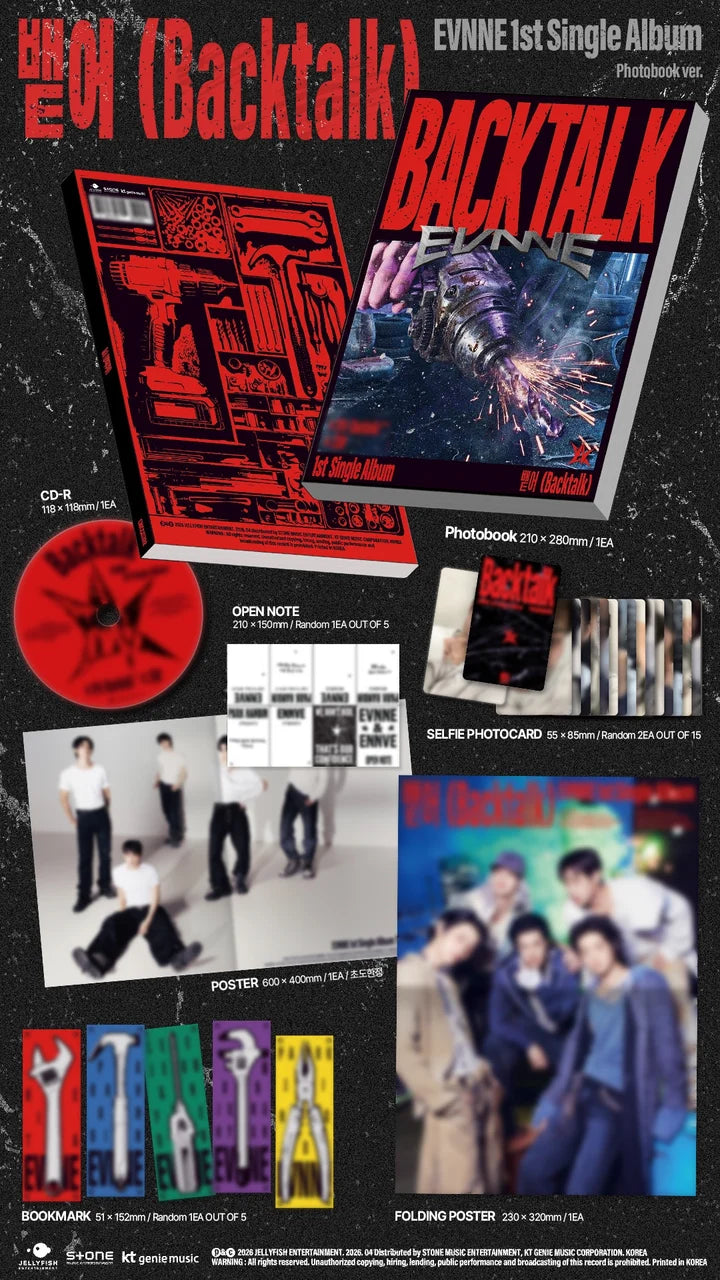 [MEMBER SIGNED] EVNNE 1st Single Album BACKTALK / 뱉어 [PHOTOBOOK ver]