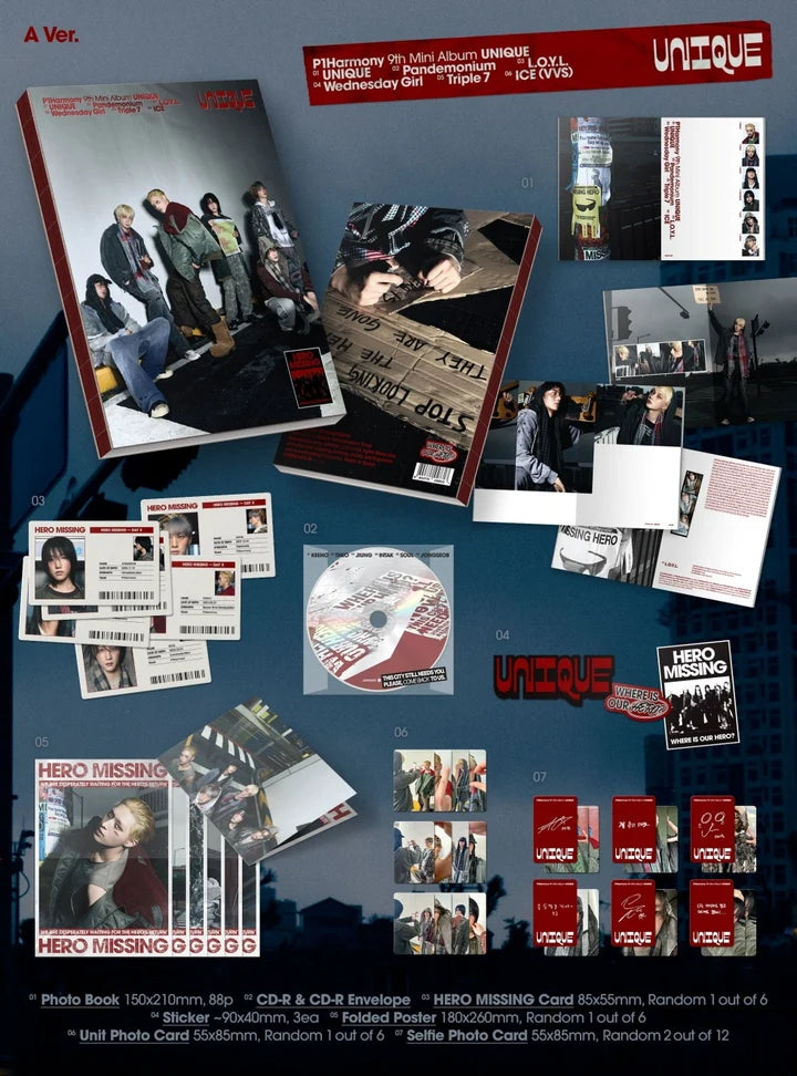 [MEMBER SIGNED ALBUM] P1HARMONY 9th mini album UNIQUE [Photobook ver] (RANDOM)
