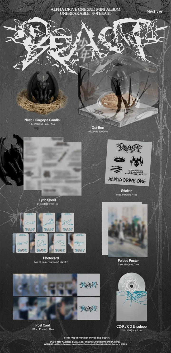 [PREORDER] ALPHA DRIVE ONE 2nd mini album UNBREAKABLE : 少年BEAST [NEST ver / Limited Edition]