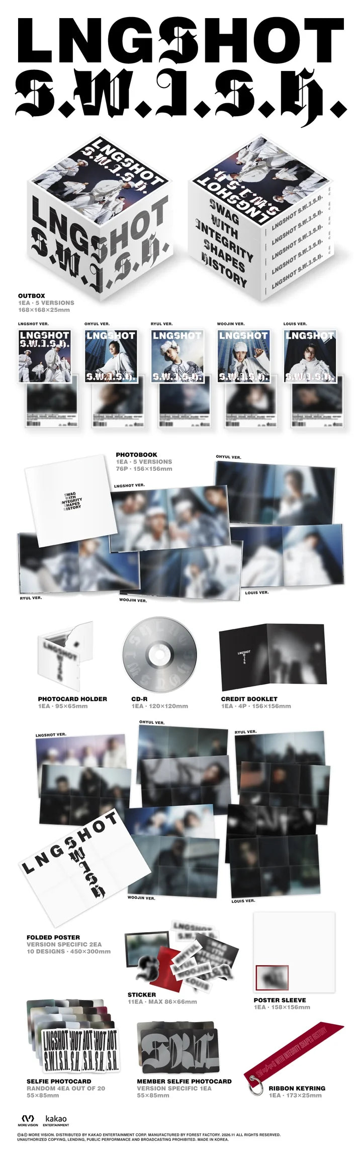 [Luckydraw & Signed Album Event][PREORDER] LNGSHOT EP Album S.W.I.S.H. [Standard ver] (Random)