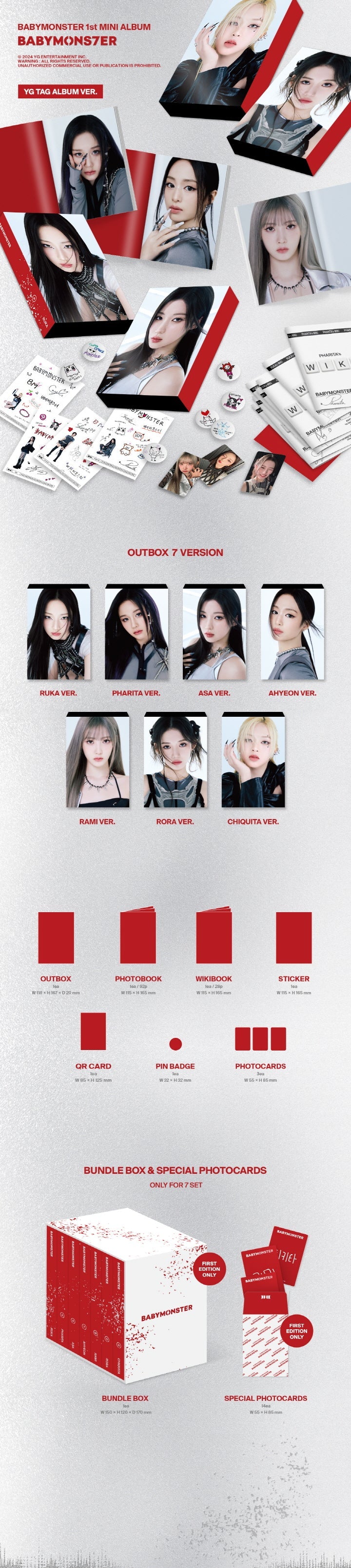 BABYMONSTER 1st mini album BABYMONS7ER [YG TAG ALBUM ver]