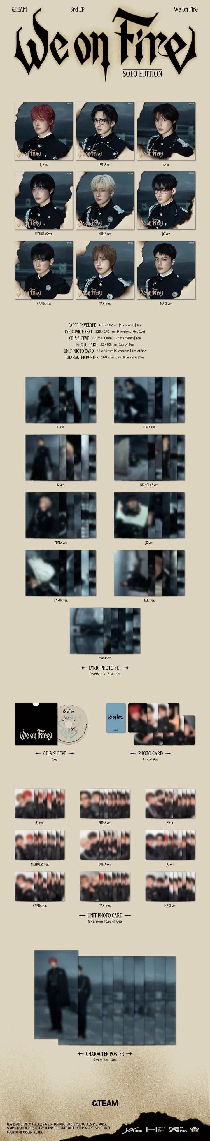 &TEAM 3rd EP Album WE ON FIRE [SOLO EDITION ver]