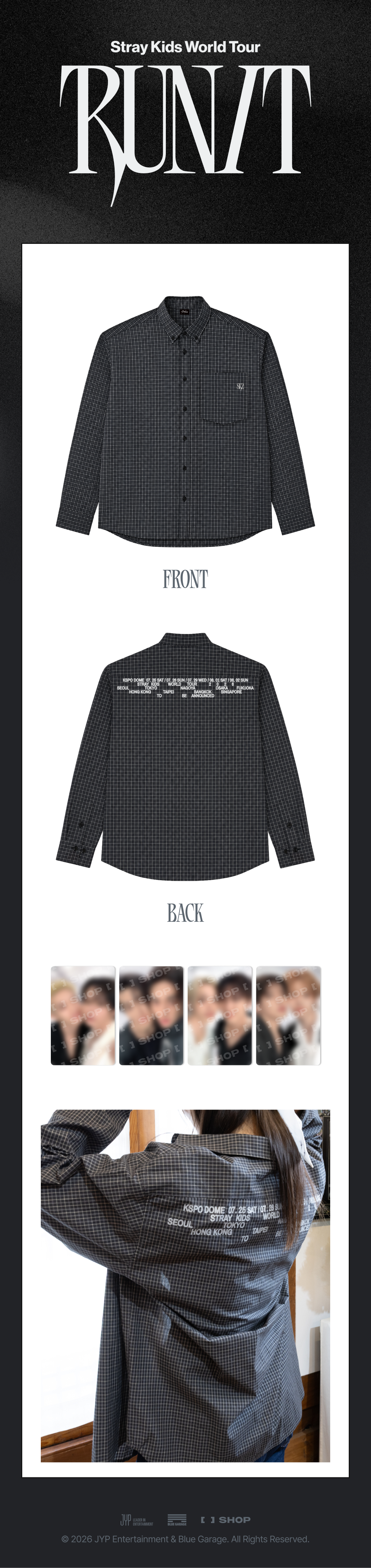 [PREORDER] Stray Kids 2026 World Tour RUN IT CHECK SHIRT