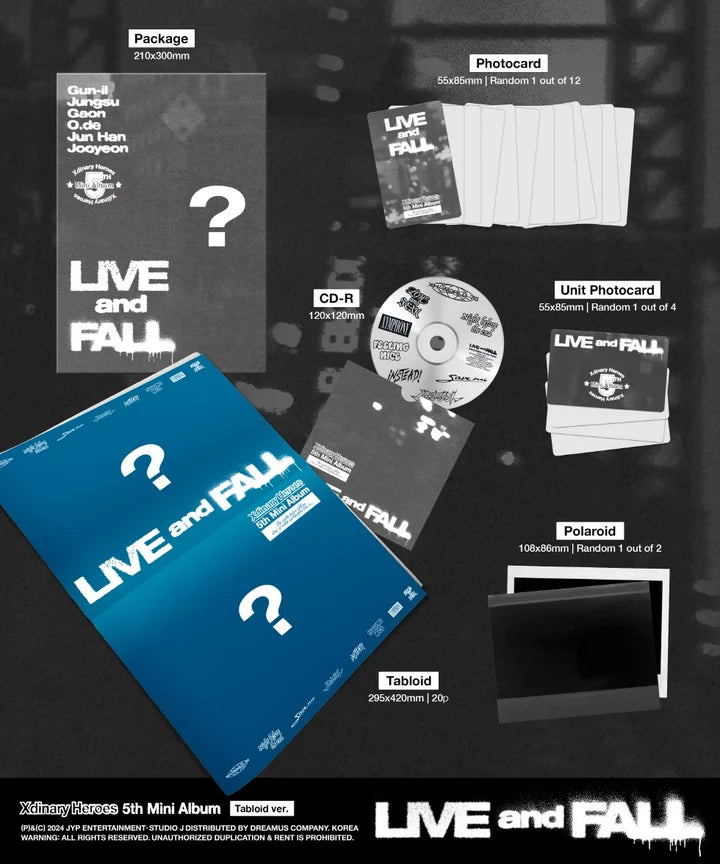 XDINARY HEROES 5th Mini Album LIVE AND FALL [TABLOID ver]