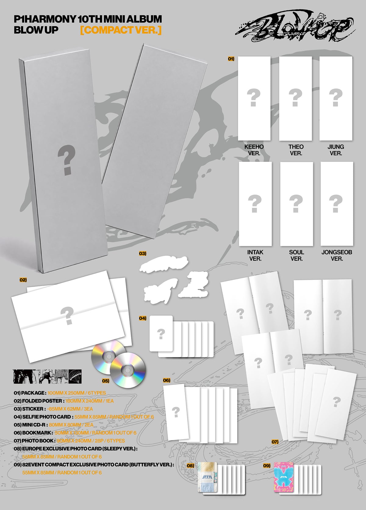 [PREORDER] P1Harmony - BLOW UP (Compact Ver.) - Europe 82EVENT Exclusive (RANDOM)