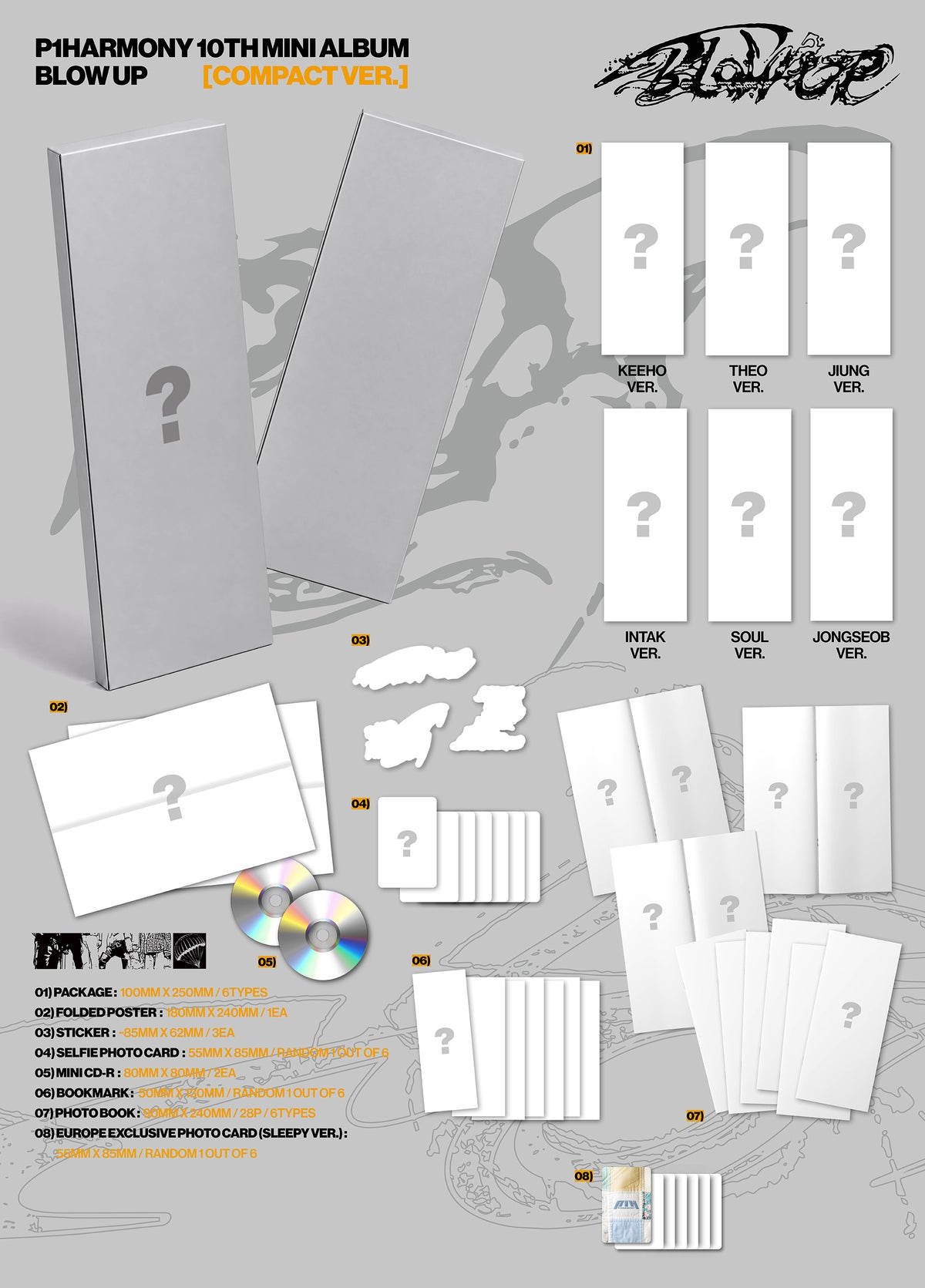 [PREORDER] [Signed] P1Harmony - BLOW UP (Compact Ver.) - Europe Exclusive (RANDOM)