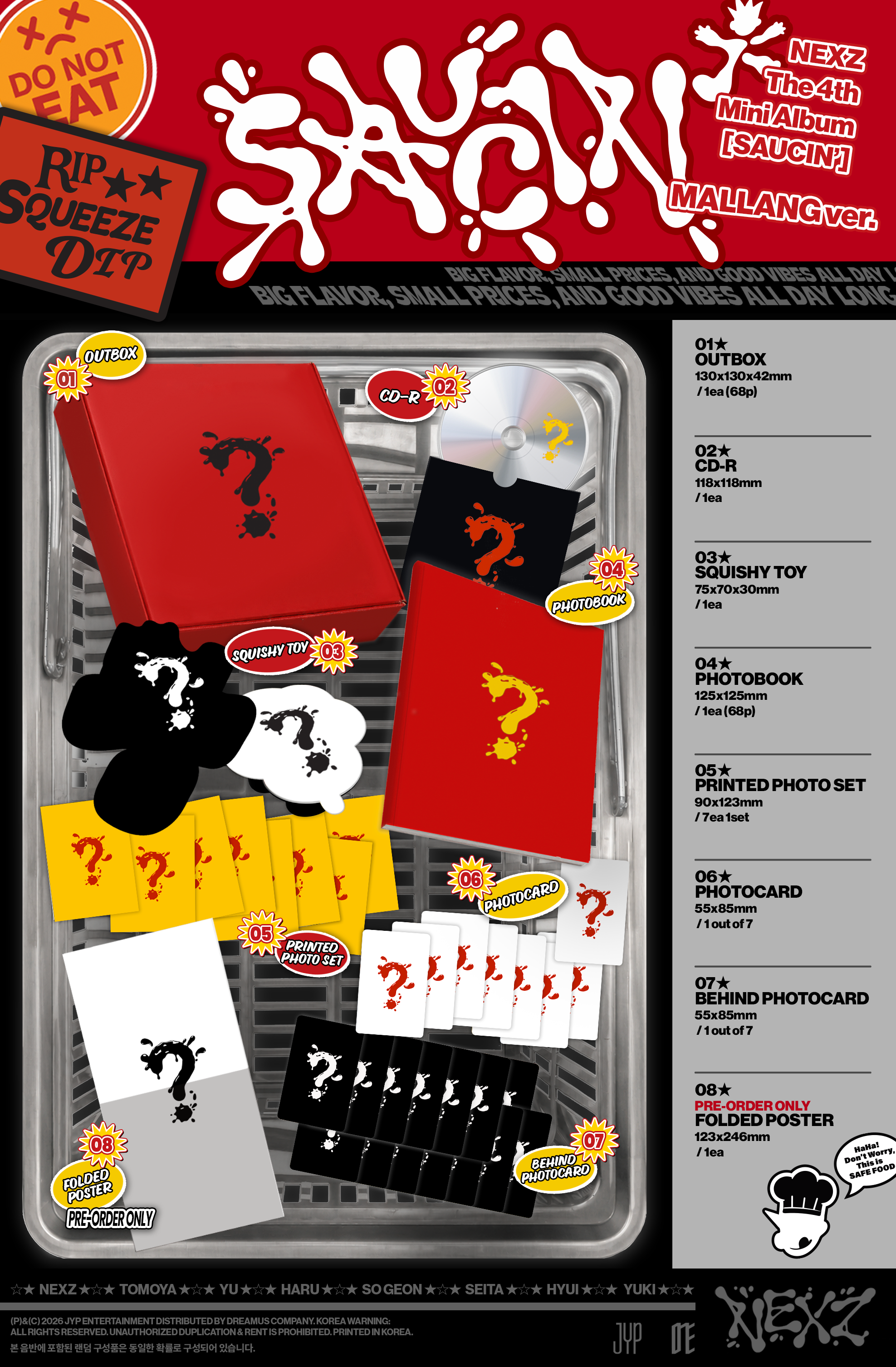 [PREORDER] NEXZ 4th Mini Album SAUCIN' [MALLANG ver]