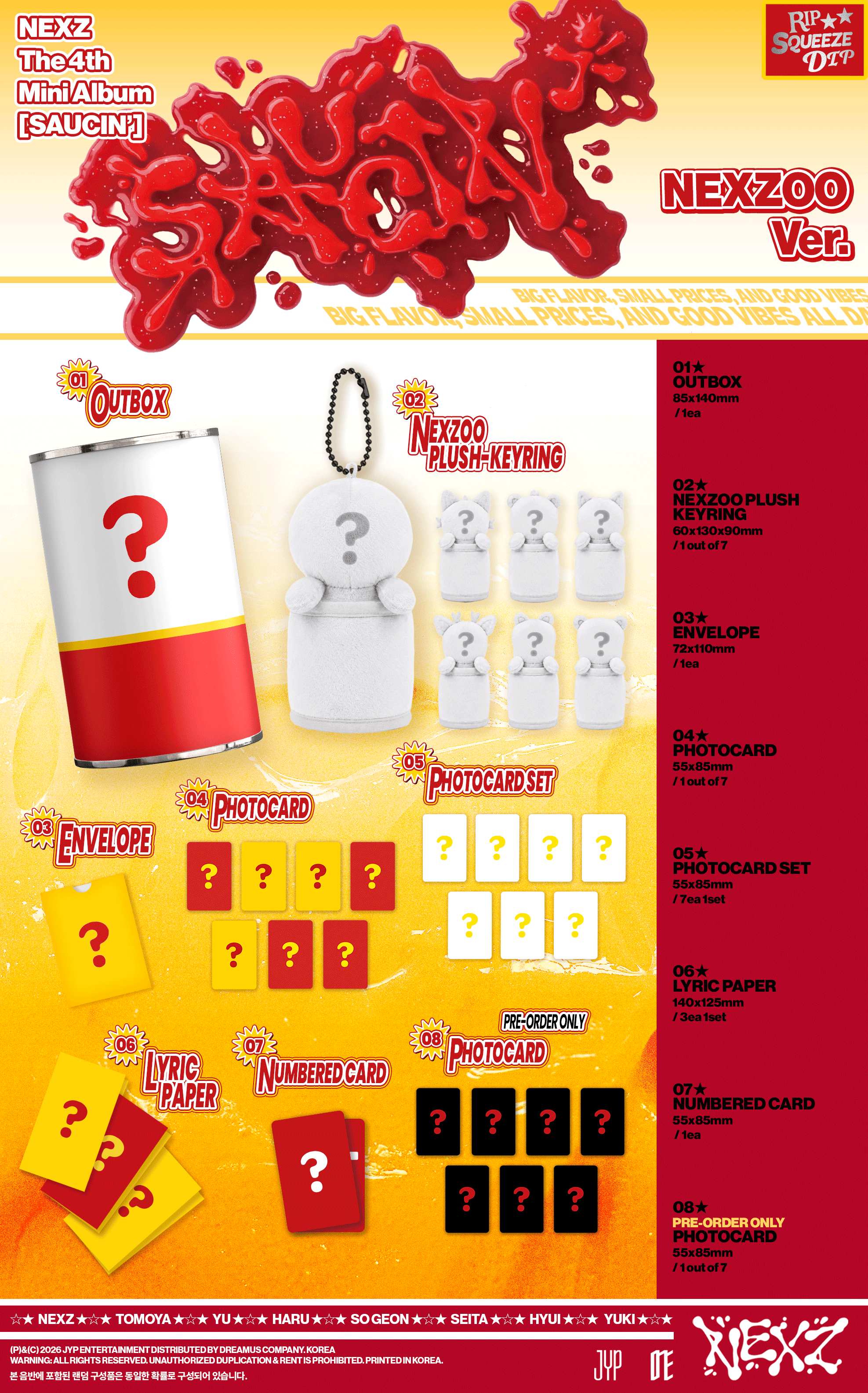 [PREORDER] NEXZ 4th Mini Album SAUCIN' [NEXZOO ver]