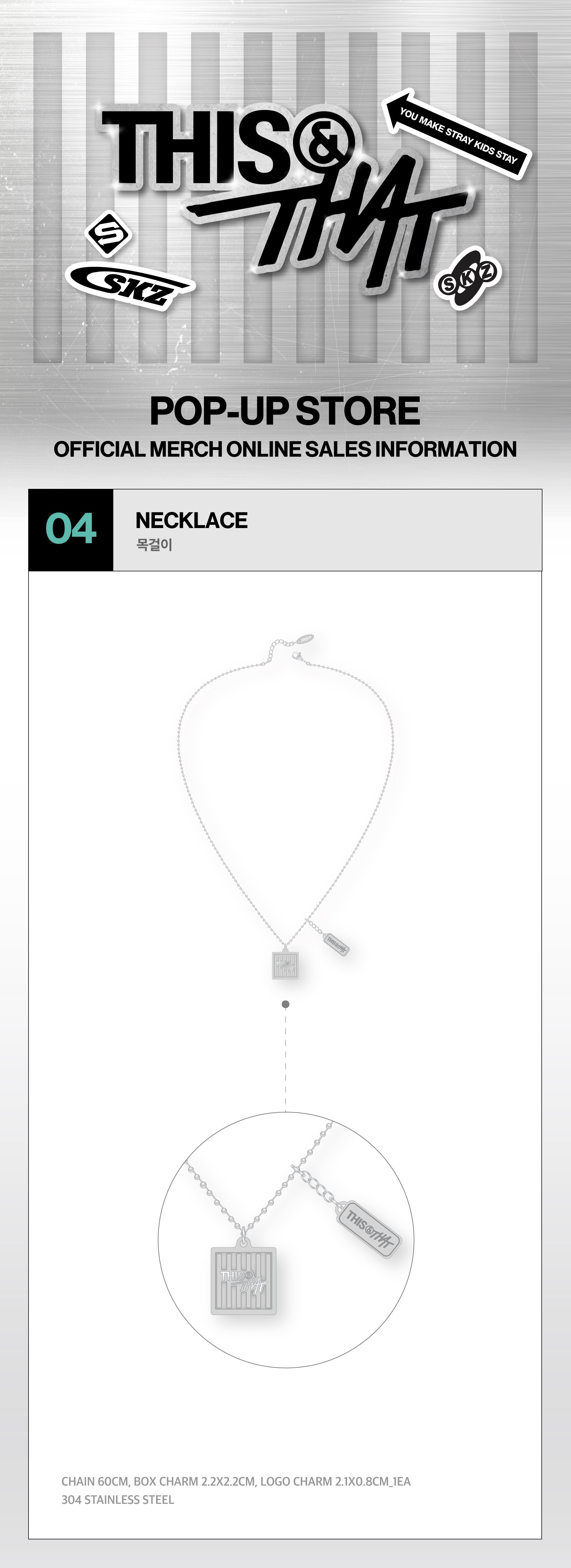 [PREORDER] Stray Kids THIS & THAT POP-UP STORE Merch NECKLACE