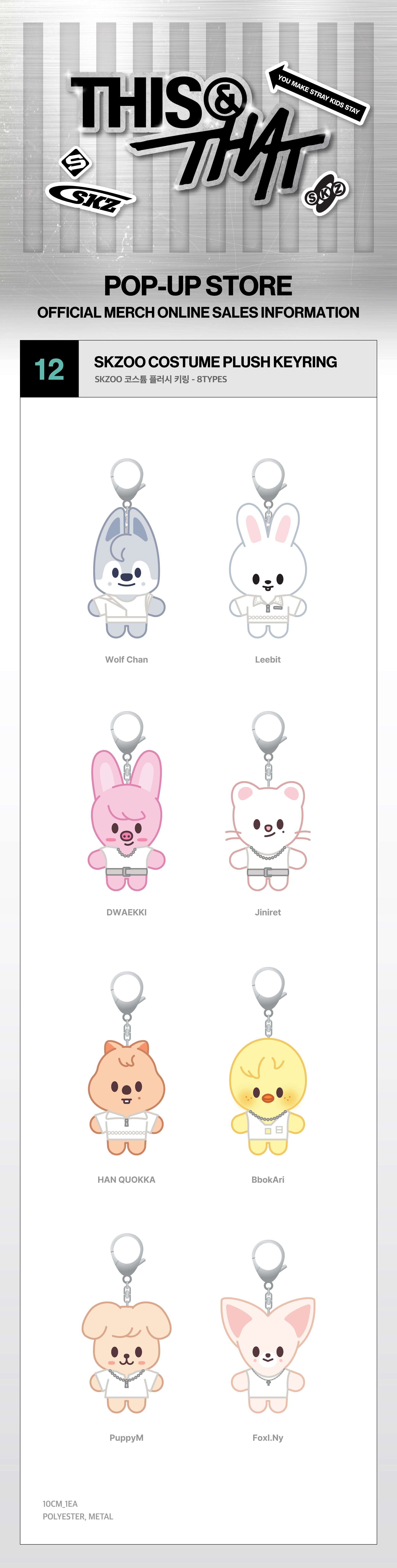 [PREORDER] Stray Kids THIS & THAT POP-UP STORE Merch SKZOO COSTUME PLUSH KEYRING