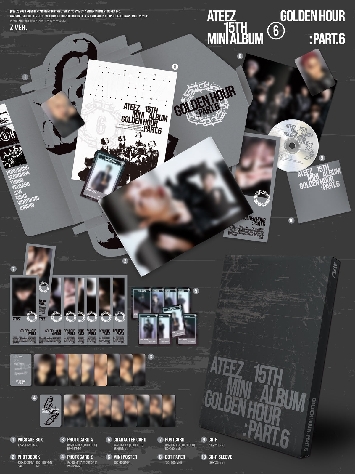 [PREORDER] ATEEZ 15th mini album GOLDEN HOUR : Part.6