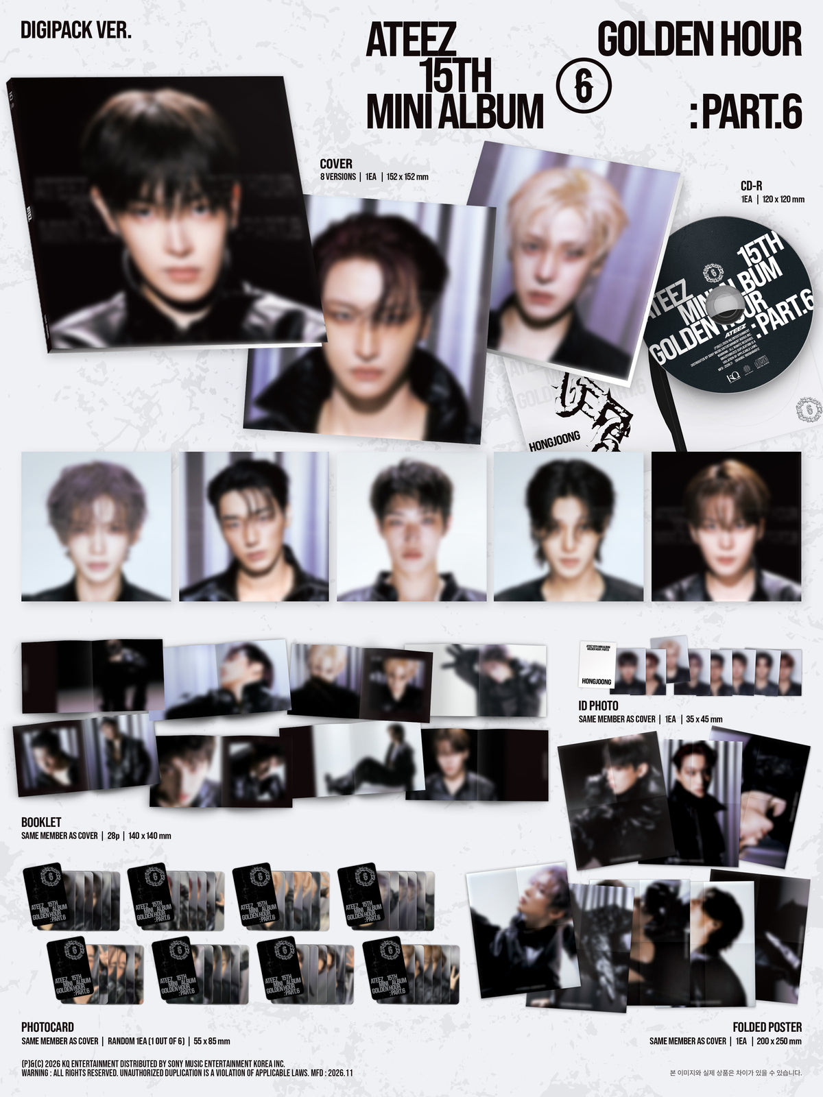 [PREORDER] ATEEZ 15th mini album GOLDEN HOUR : Part.6 [Digipack ver]