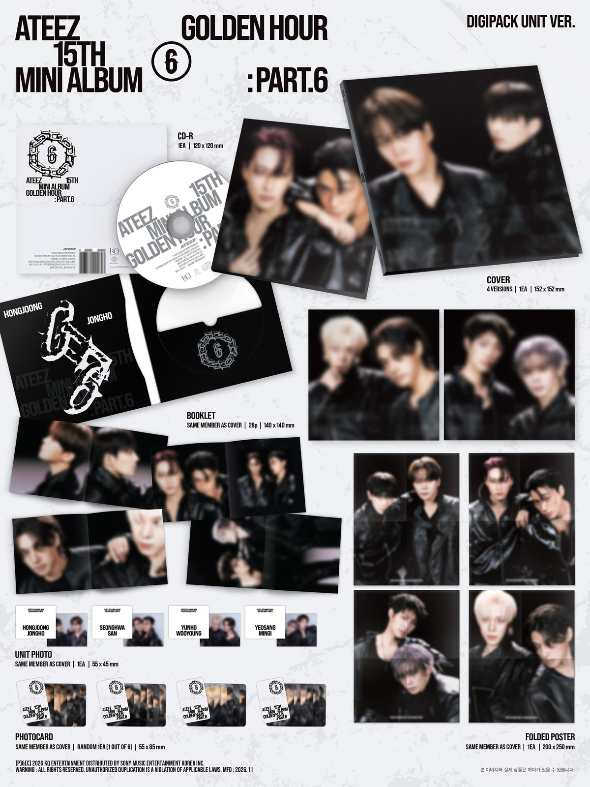 [PREORDER] ATEEZ 15th mini album GOLDEN HOUR : Part.6 [Unit Digipack ver]