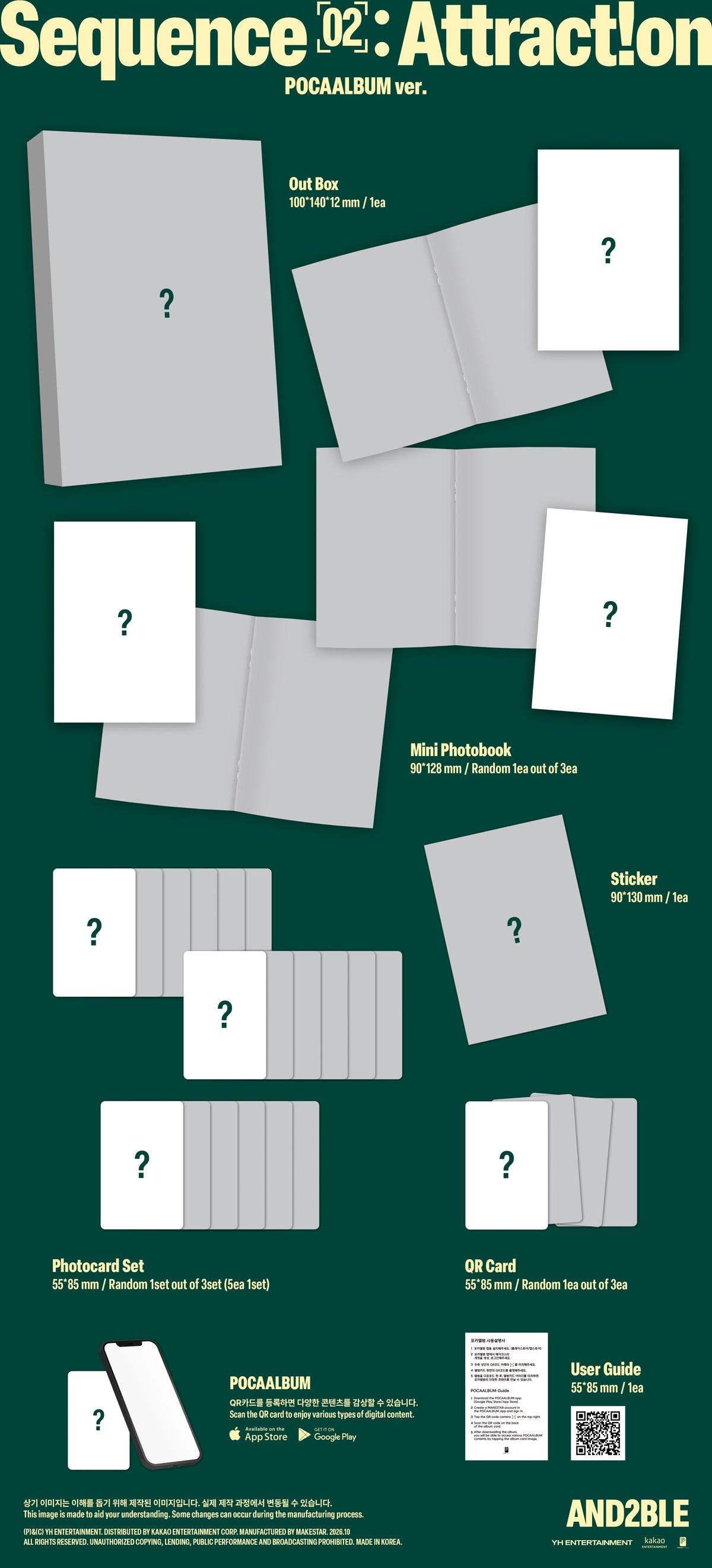 [PREORDER] AND2BLE 2nd mini album Sequence 02: Attraction [POCAALBUM ver]