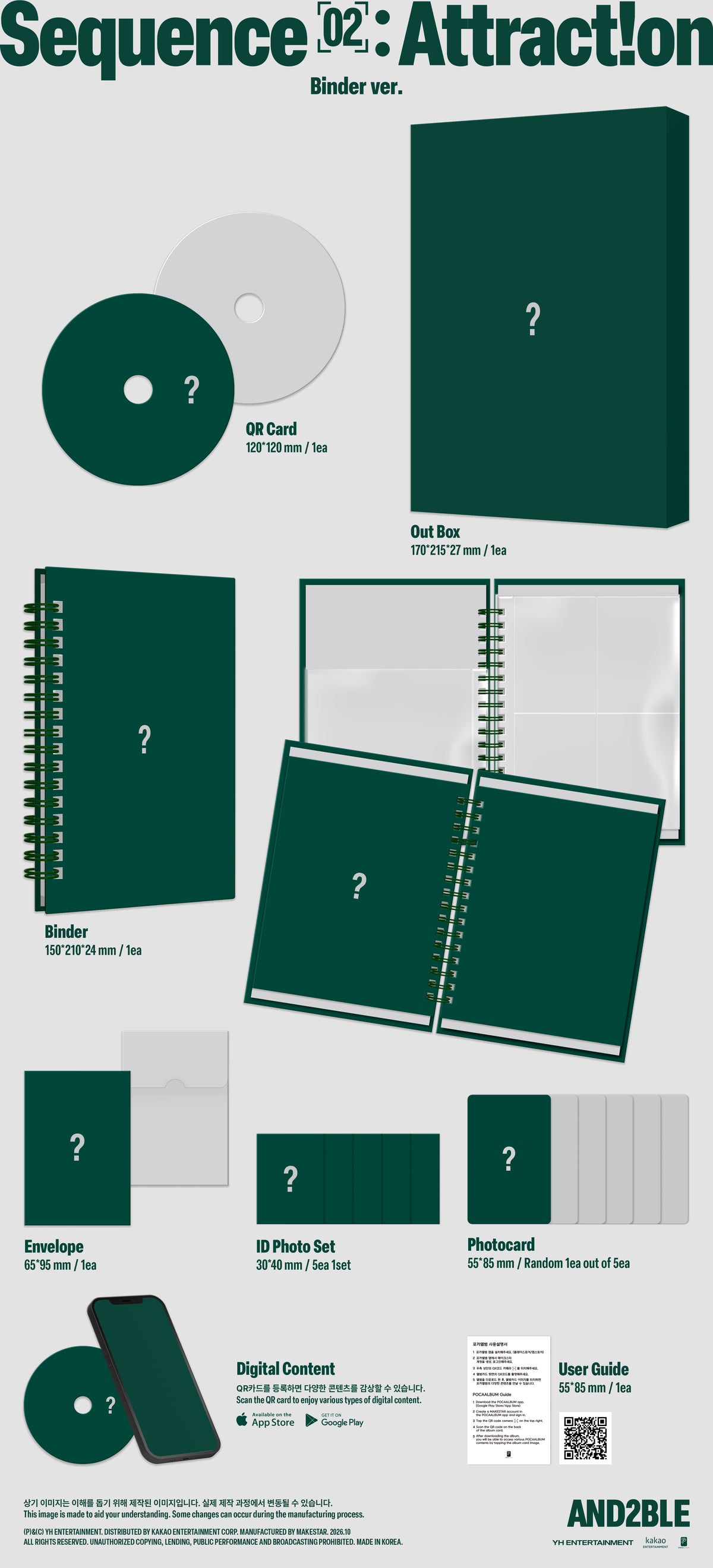 [PREORDER] AND2BLE 2nd mini album Sequence 02: Attraction [BINDER ver]