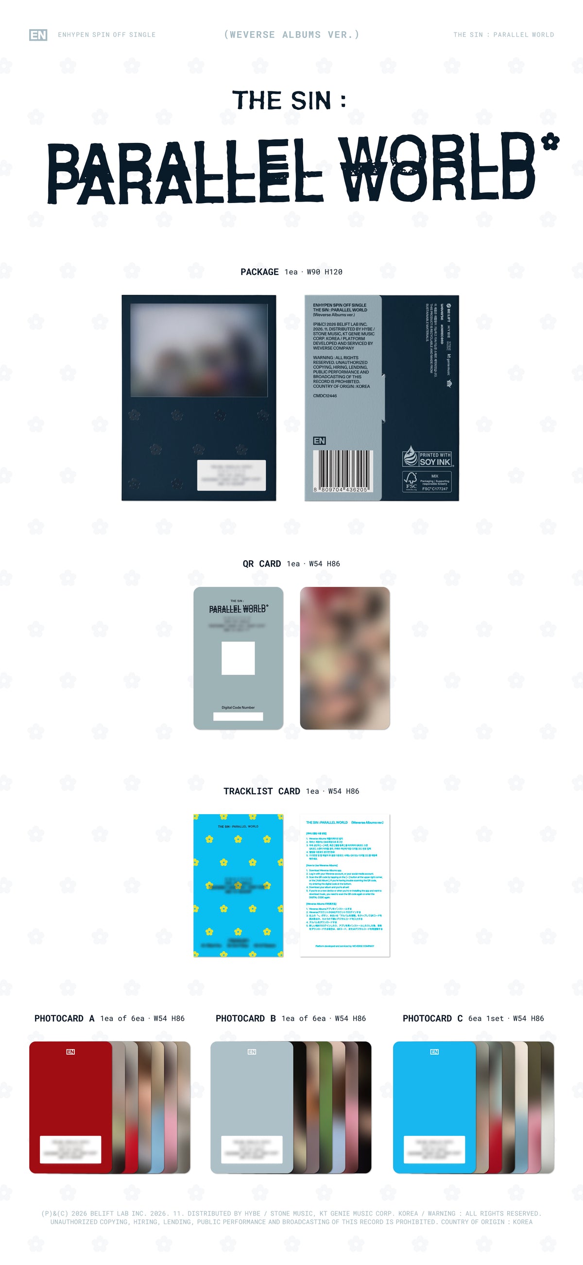 [PREORDER] ENHYPEN THE SIN : PARALLEL WORLD [Weverse Albums ver]