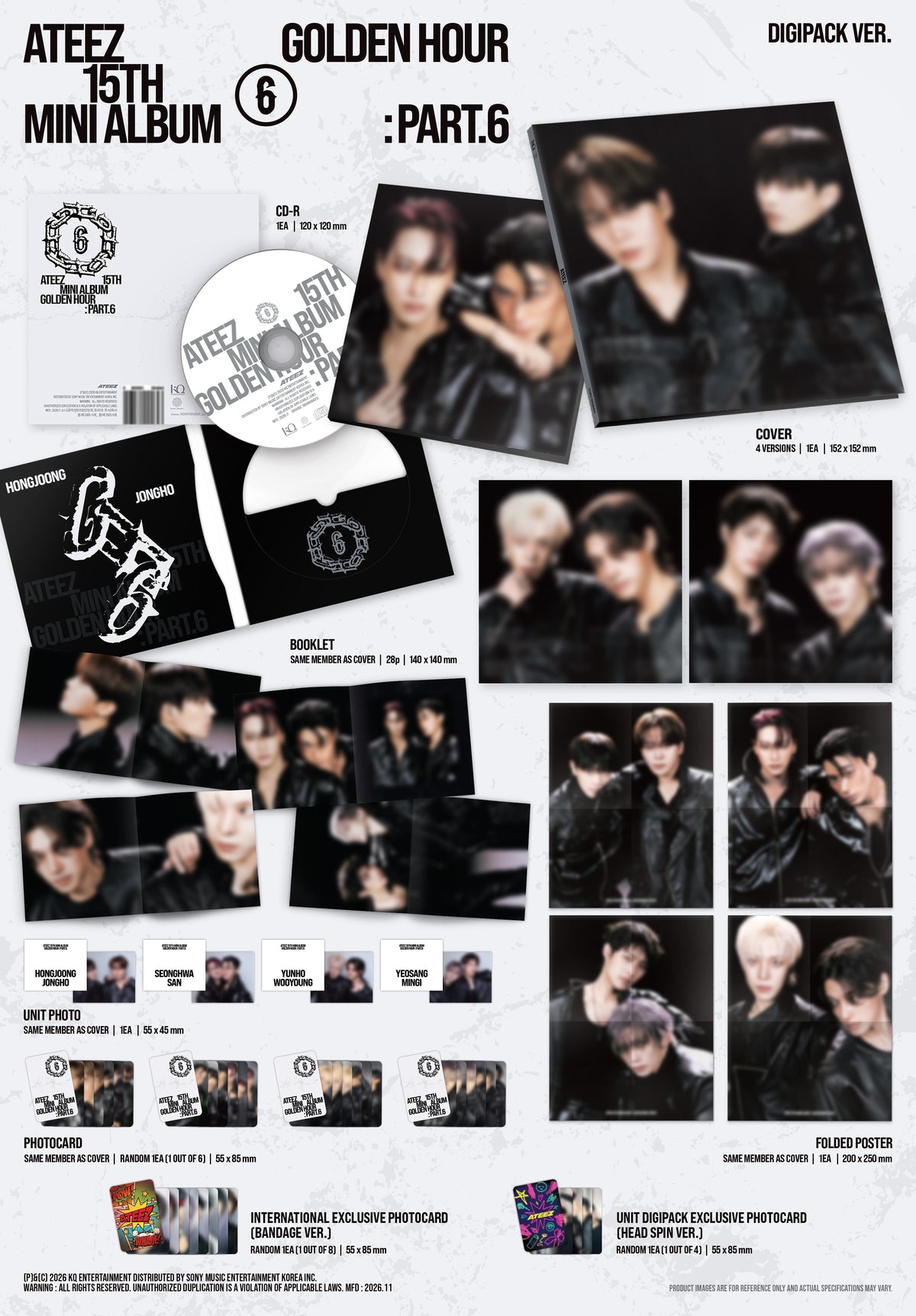 [PREORDER] ATEEZ - GOLDEN HOUR : Part.6 (DIGIPACK UNIT VER.) - Unit Digipack Exclusive