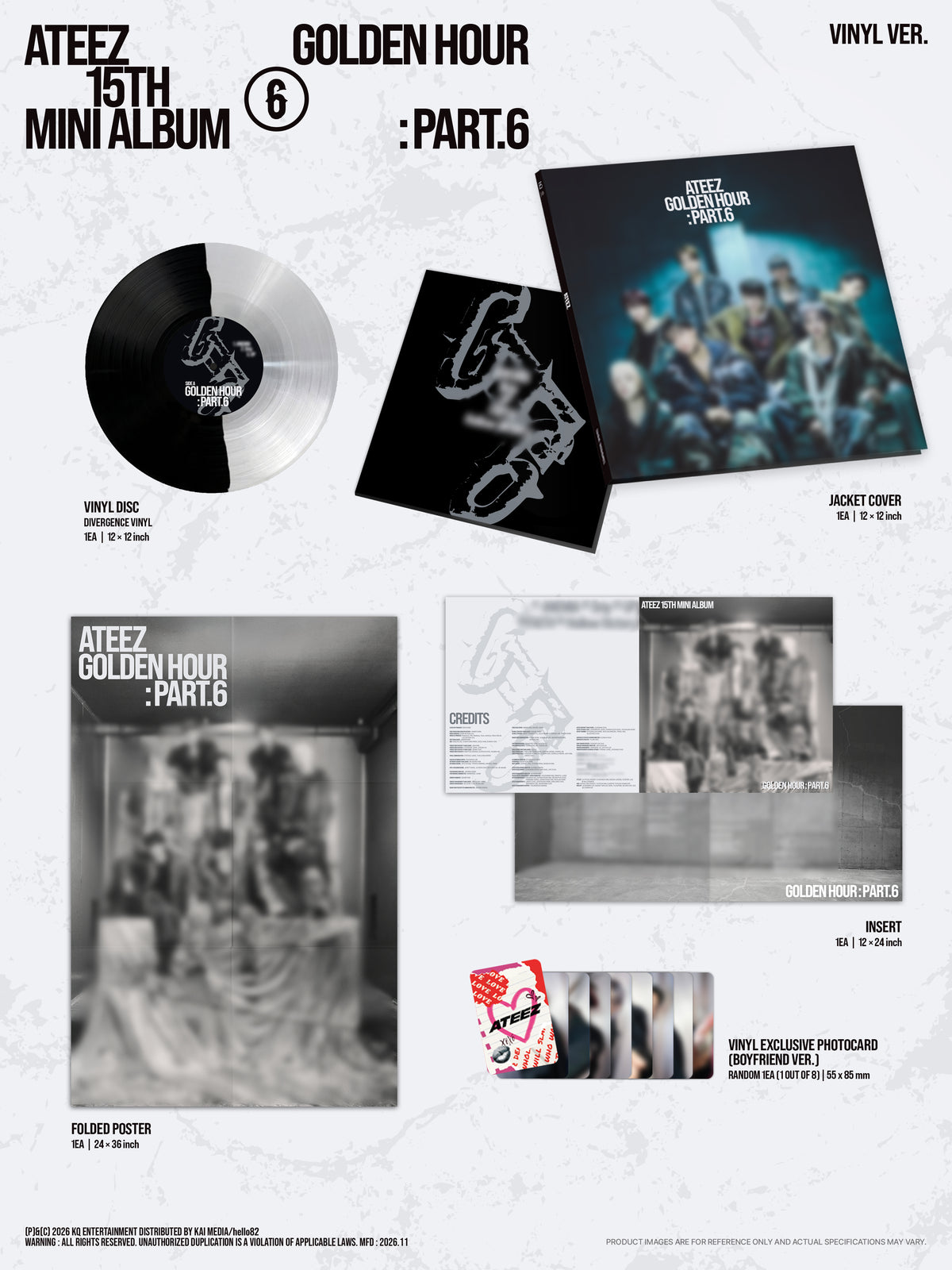 [PREORDER] ATEEZ - GOLDEN HOUR : Part.6 (VINYL VER.) - 82EVENT Exclusive*