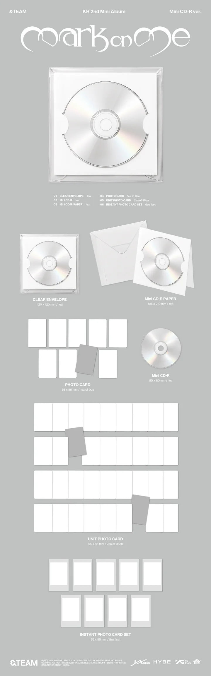 [PREORDER] &TEAM 2nd Mini Album Mark on Me [Mini CD-R ver]