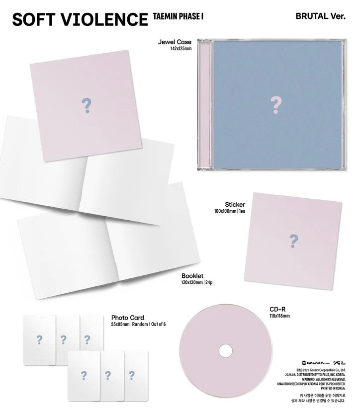 [PREORDER] TAEMIN Album PHASE I : Soft Violence [Jewel ver]