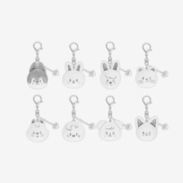 Stray Kids dominATE : celebrATE Official MD SKZOO FACE KEYRING SILVER