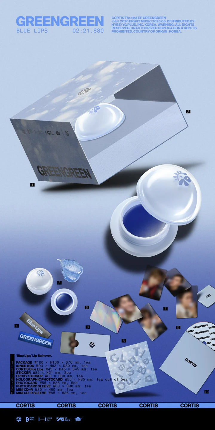 [PREORDER] CORTIS 2nd EP Album GREENGREEN [BLUE LIPS LIP' BALM ver]