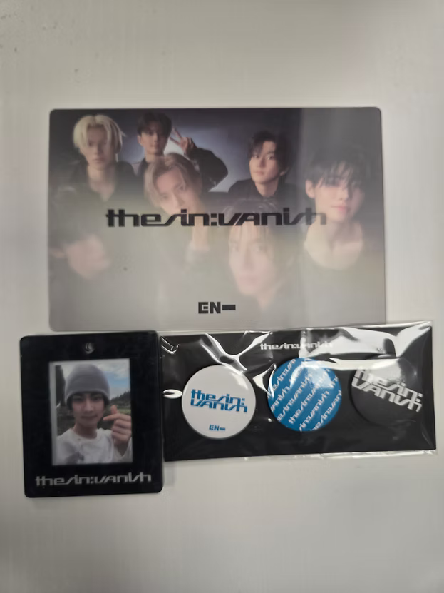 ENHYPEN THE SIN VANISH Weverseshop POB GIFT Postcard & Logo Pin & ID Photoholder