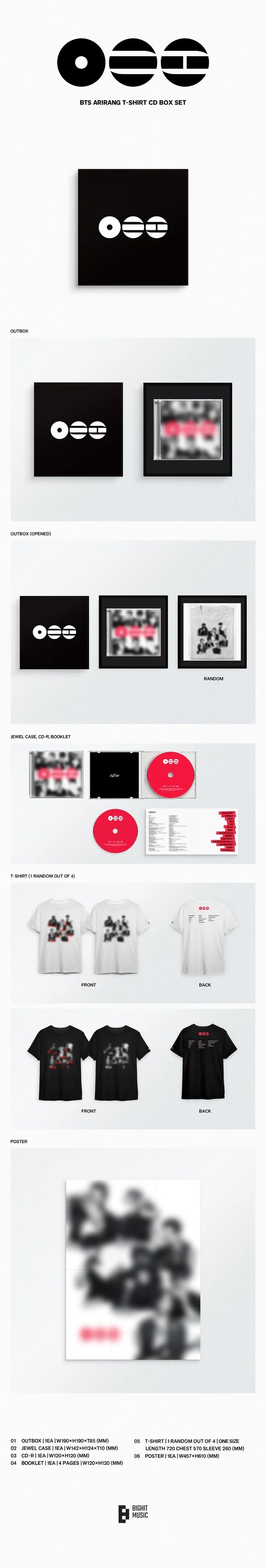 BTS 5th Album ARIRANG [T-SHIRTS CD BOX SET]