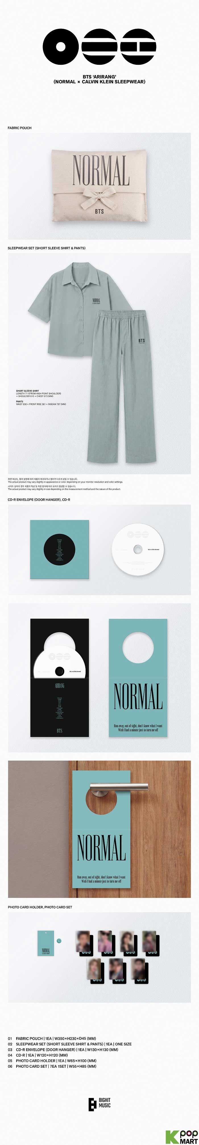 [PREORDER] BTS ARIRANG (NORMAL x CALVIN KLEIN SLEEPWEAR)