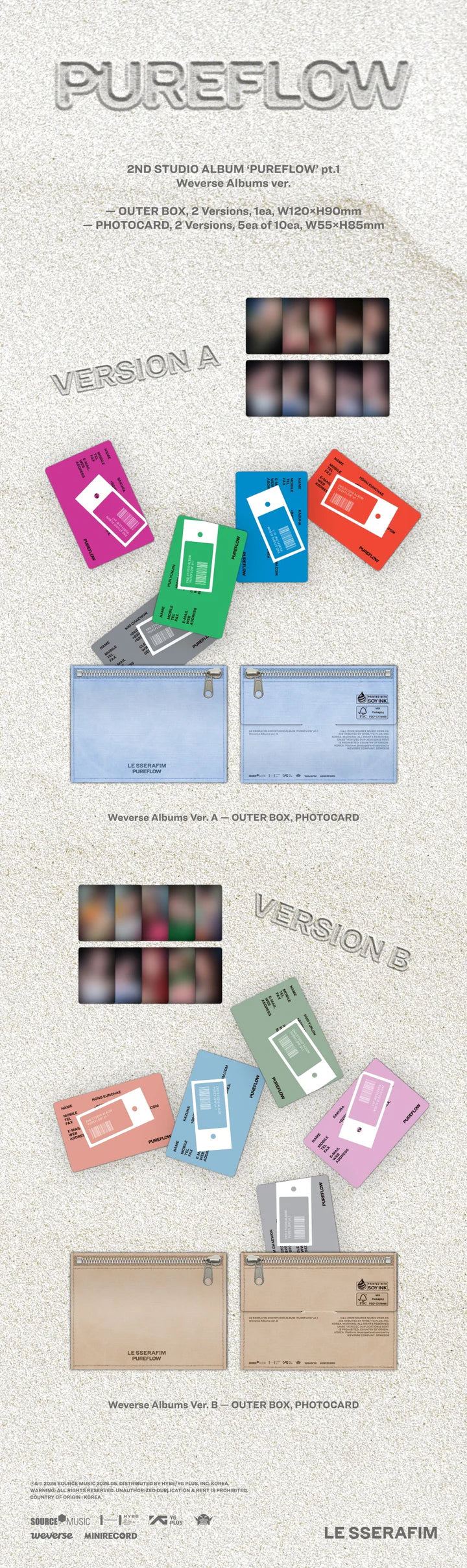 LE SSERAFIM 2nd Studio Album PUREFLOW PT.1 [Weverse Albums ver]
