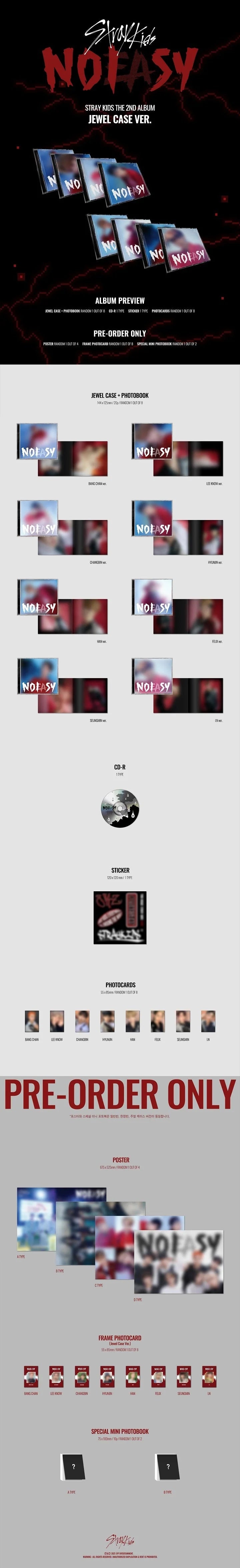 STRAY KIDS 2nd Album NO EASY [Jewel Case ver]