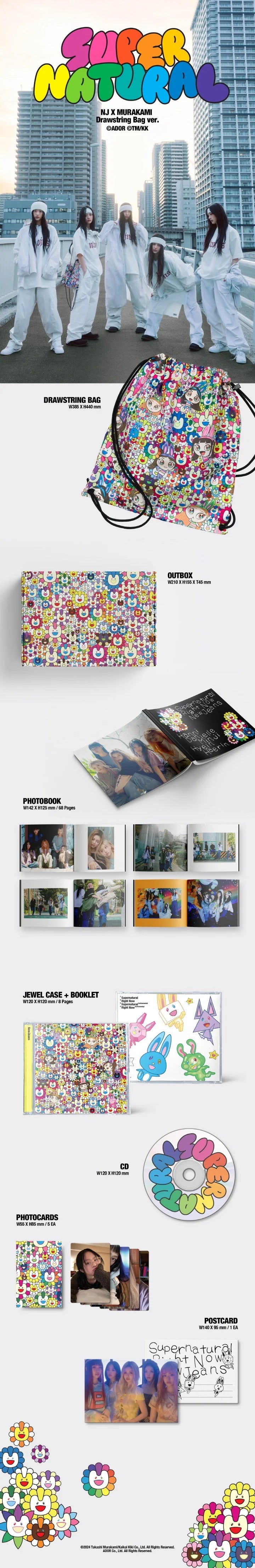 NewJeans Single Album Supernatural [NJ X MURAKAMI Drawstring Bag ver]