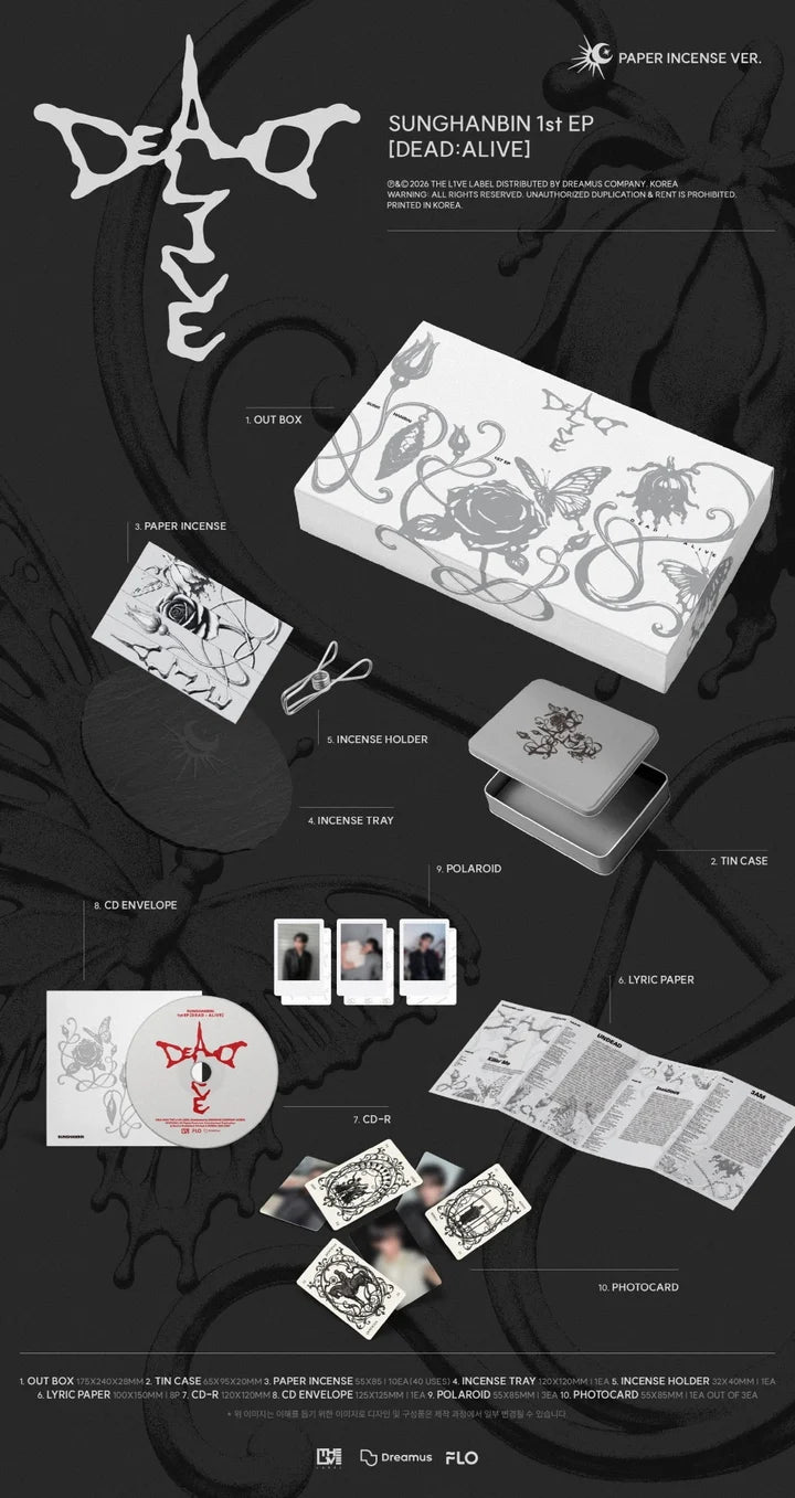 SUNGHANBIN (ZB1) 1st EP DEAD:ALIVE [PAPER INCENSE / Limited ver]