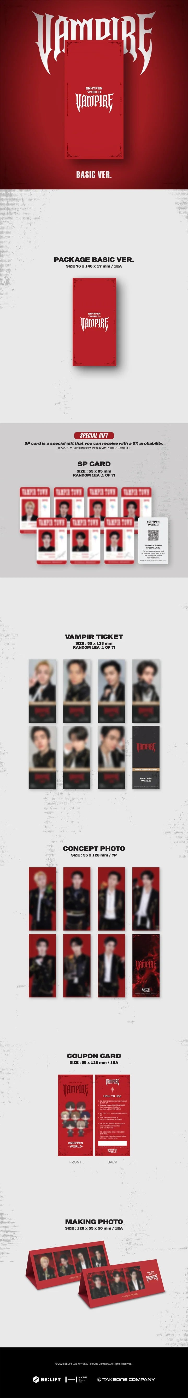 ENHYPEN WORLD COUPON CARD COLLECTION VAMPIRE BASIC Version